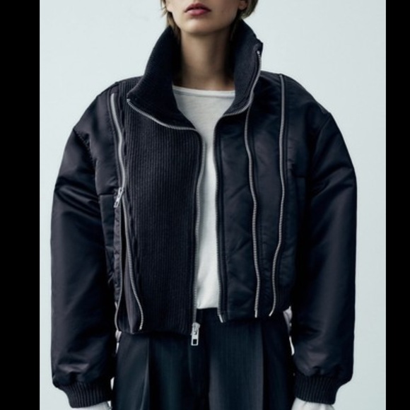 Zara Jackets & Blazers - Zara zippered bomber jacket, Medium, New